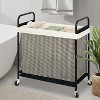 Laundry Hamper 3 Section, 120L Rolling Laundry Sorter Cart with Removable and Washable Liner Bag - 3 of 4