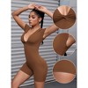 INSPIRE CHIC 2 Pcs Women's Cross Front Tummy Control Slimming Short Sleeves Body Shapers - 3 of 4