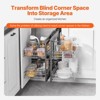 VEVOR Min 15"W Opening Blind Corner Pull Out Organizer, 2 Tier 4 Shelf Kitchen Cabinet Organizer, Chrome Carbon Steel Storage Basket, Gray - 3 of 4