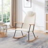 FONTOI Rocking Chair with Adjustable Headrest Pillow, Rocker with High Backrest for Nursery Bedroom Living Room, White, 30.12"*39.76"*24.41" - 4 of 4