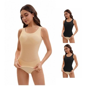 INSPIRE CHIC Women's 3 Pcs Wide Strap Built-In Padded Bras Casual Tank Camisoles - 1 of 4