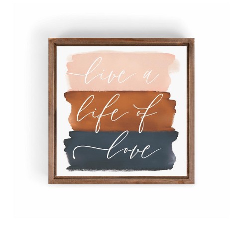 P. Graham Dunn Wood Framed Art Sign, Unique Wall Decor, Canvas Painting -  Live Life Love, 11.25 X 11.25 : Target