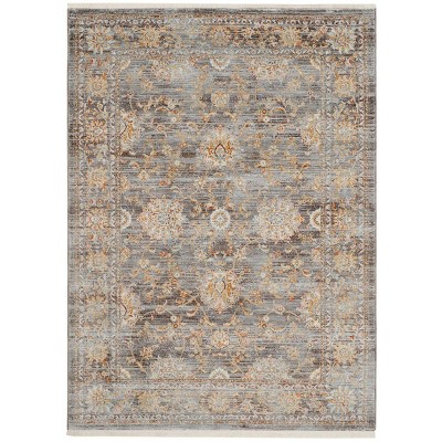 Vintage Light Brown and Multi Rectangular Area Rug 5' x 7'