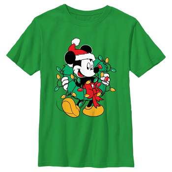 Boy's Mickey & Friends Santa Christmas Wreath T-Shirt