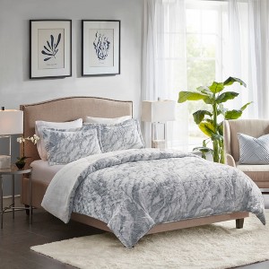 3Pcs Comforter Set, Modern Cozy Solid Bedding Set, Soft Fabric Bed Comforter - 1 of 4