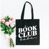 City Creek Prints Book Club Babe Canvas Tote Bag - 15x16 - Black - 2 of 2