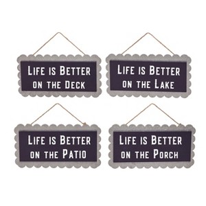 Transpac MDF/Metal Life Is Better Decor Set of 4 Spring Home Decorations - 1 of 1