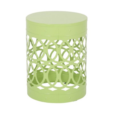 Maggift Patio End Tables Accent Side End Table for Outdoor and Indoor, Garden, Backyard Use, Special Design, Green, 13.75"*13.75"*18"