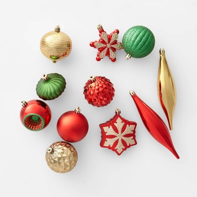 40ct Christmas Tree Ornament Set Red/Green/Gold - Wondershop™
