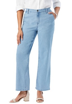 Jessica London Women's Plus Size True Fit Stretch Denim Wide Leg Jean