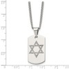 Black Bow Jewelry Stainless Steel & CZ Small Star of David Dog Tag Necklace, 22 Inch - 4 of 4