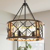 20 in. 5-Light Black Farmhouse Chandelier with Adjustable Chain for Dining Room, Kitchen Island, Bedroom, Entryway - 2 of 4