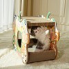 Fairyland™ - Pumpkin Carriage Cat House – Double-Layer Cardboard Cat Scratcher Bed & Playhouse, Durable Corrugated Design for Kittens & Cats - 4 of 4