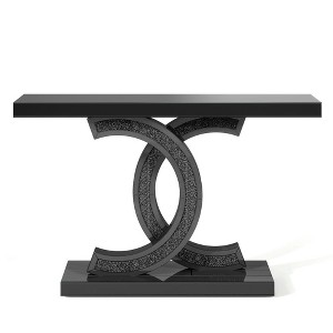 Resenkos Entryway Table, Console Sofa Table,39" Console Table, Modern Mirrored Sofa Table Hallway Table,Black - 1 of 3