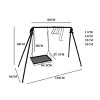 SEVOBAL Grill Cookware Adjustable Hanging Campfire Grill, Foldable BBQ Swing Rack with Iron Grates for Camping, Picnics, Black, 58.66"*36.61"*38.58" - 2 of 4