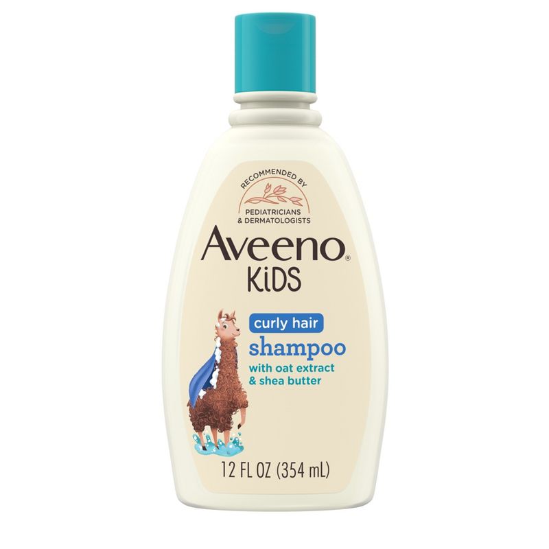 Aveeno Kids Curly Hair Hydrating Shampoo, Oat Extract &#38; Shea Butter - Gentle Scent - 12 fl oz, 1 of 8