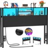 Aheaplus Storage Headboard with Power Outlets & Led Lights, Height Adjustable, Reversible Headboard - 4 of 4