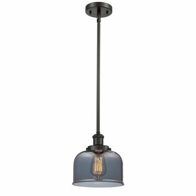 Bell - 1 Light Stem Hung Mini Pendant In Industrial Style-10 Inches Tall and 8 Inches Wide