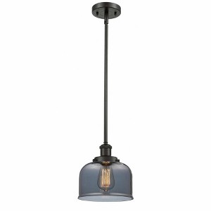 Bell - 1 Light Stem Hung Mini Pendant In Industrial Style-10 Inches Tall and 8 Inches Wide - 1 of 1