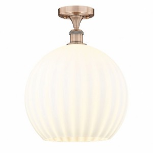 White Venetian - 1 Light Semi-Flush Mount In Modern Style-16.75 Inches Tall and 13.75 Inches Wide - 1 of 1