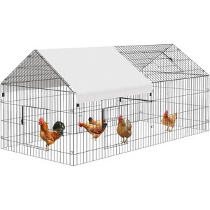 Garvee 86 Inch Metal Chicken Coop with Run Covered Pen for 6-8 Hens UV-Resistant Waterproof Roof - 1 of 4