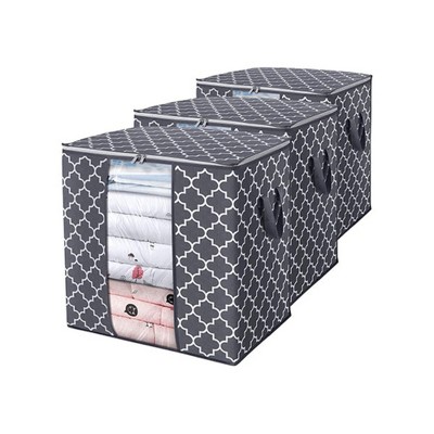 Apex Vanguards 3-Piece Gray Pattern Foldable Closet Storage