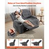 VEVOR Loveseat Recliner Sofa, Manual Reclining Couch with Heating and Massage, Soft Corduroy Recliner Sofa with USB Ports, Cup Holders ,Grey - 3 of 4