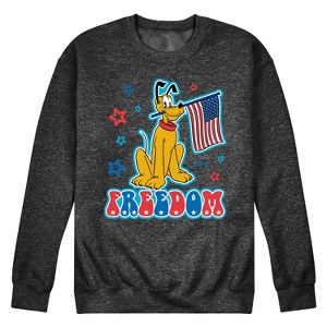 Men's - Disney - Pluto Freedom USA Flag with Red and Blue Stars Graphic Fleece Sweatshirt - 1 of 4
