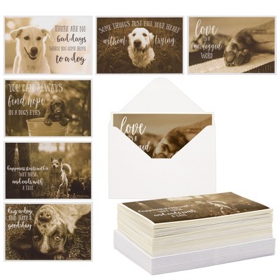 Best Paper Greetings 36 Pack Blank Motivational Greeting Cards with Dogs and Inspirational Quotes, Envelopes, 4x6 Inches
