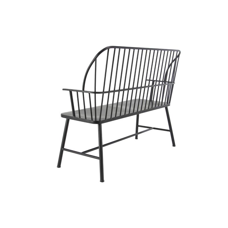 Traditional Outdoor Patio Bench - Black - Olivia &#38; May, 4 of 20