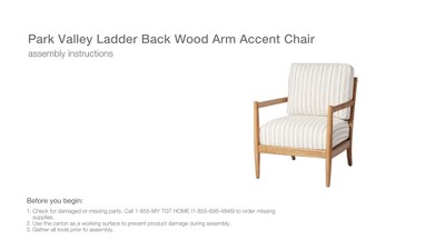 Ladder back wood arm accent chair discount