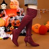 Allegra K Women's Stiletto Heels Back Bow Over the Knee Thigh High Boots - 2 of 4