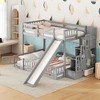 Okak Twin Over Full Floor Bunk Bed with Slide & Ladder & Storage Staircase,Modern Pine Wood Bed Frame for Kids Room,Bedroom - 4 of 4