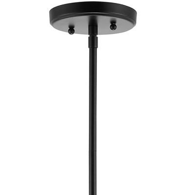 Alys 7.63" Modern Rustic Iron & Clear Glass LED Pendant - Black