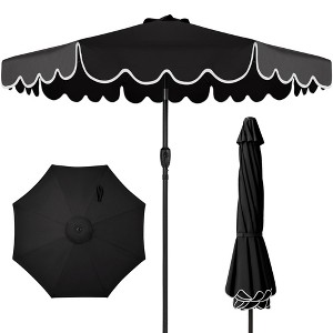 best choice products outdoor 9 foot patio umbrella screen black Best Choice Products 9ft Patio Market Umbrella with Scallop Trim,  Fade-Resistant, Crank & Tilt, Wind Vent