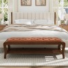 Arceso Bedroom Bench, 49" End of Bed Bench with Shelf, PU Leather Upholstered Entryway Bench with Wooden Legs, Storage Ottoman Bench for Bedroom - 3 of 4