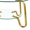 TopComfy End Tables Retro Minimalist Style Casual Table Metal Double Layer Tempered Glass Coffee Table For Living Room, Gold, 31.5"*31.5"*17.7" - 4 of 4