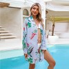 Women's Striped Tropical Bird Cover-Up Shirt Dress - Cupshe - 2 of 4