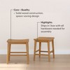 Plank+Beam 18" Solid Wood Smythe Dining Table Height Stool - 2 of 4
