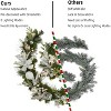 9 Ft Xmas Garland with Lights Silver White Ball Ornaments Pine Cones for Fireplace Front Door Stairs Railing Indoor Outdoor Decor - 4 of 4