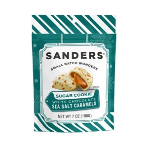 Sander's White Chocolate Sugar Cookie Sea Salt Caramel Christmas Chocolate - 7oz - 1 of 4