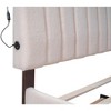 MAYEERTY Full Size Teddy Fleece Upholstered Platform Bed, Twin Trundle, Bedroom, Beige - 4 of 4