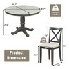 NicBex Round Dining Table Set with Solid Wood Kitchen Table Set with 4 Upholstered Chairs with Backrest for Kitchen, Dining Room, Restaurant - 3 of 4