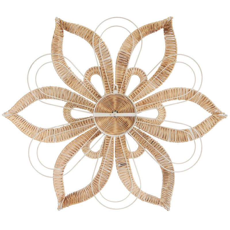 Rattan Floral Daisy Wall Decor with Metal Wire Brown - Olivia &#38; May, 5 of 6