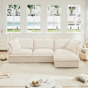 NicBex Couches for Living Room Single Deep Seat Sofa Couch Fabric Slip-covered Armchair with 1 Big Back Cushion and 2 Big Toss Pillows - 1 of 4
