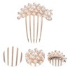 Unique Bargains Women's Portable Pearls Side Comb Gold 1 Pc - 3 of 4