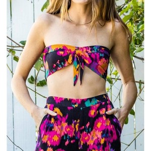 Women's Zadie Tie Front Tube Top - EN CREME - 1 of 3