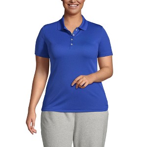 Lands' End Women's Short Sleeve Solid Active Polo - 1 of 2