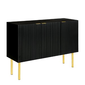 NicBex 47.2 Inch 3-Door Accent Storage Cabinet with Adjustable Shelves and Gold Metal Legs for Living Room,Kitchen,Office,Hallway - 1 of 4