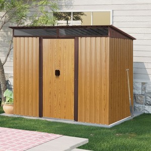 NicBex 8*6ft Multi-Functional Outdoor Storage Shed with Lockable Sliding Doors and Transparent plate for Garden, Lawn - 1 of 4